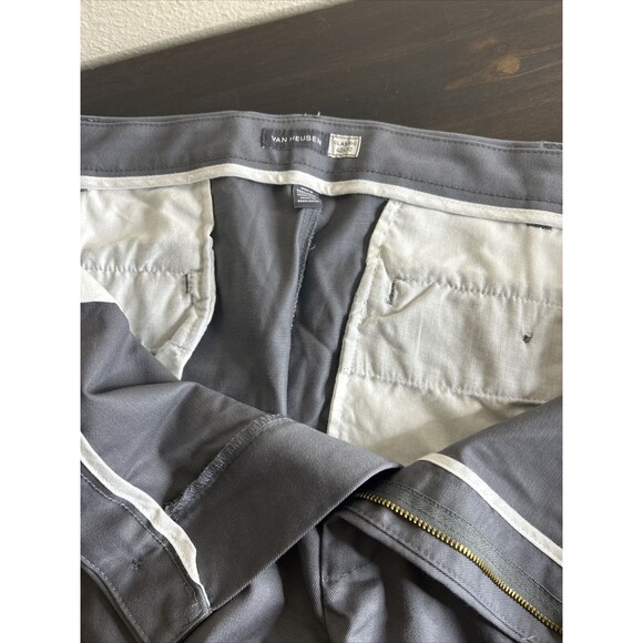 Van Heusen Flex Waistband Pants Classic Fit Gray Non Iron NWT, Big & Tall, 42x30 - Picture 8 of 10